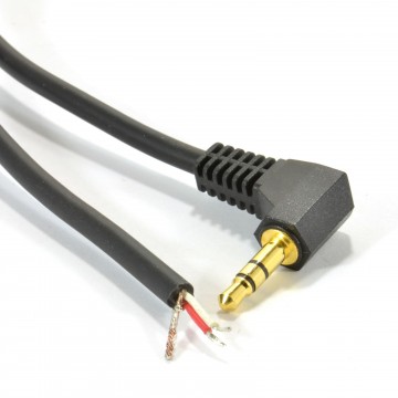 3.5mm Stereo Jack Plug to 3 Pole Solder Bare Wire End Cable Gold 1m