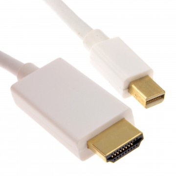 Mini DisplayPort to HDMI Cable for Mac to TV Video & Audio White 2m