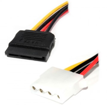 SATA 15 pin to Molex FEMALE LP4 Power Adapter Cable Lead 13cm