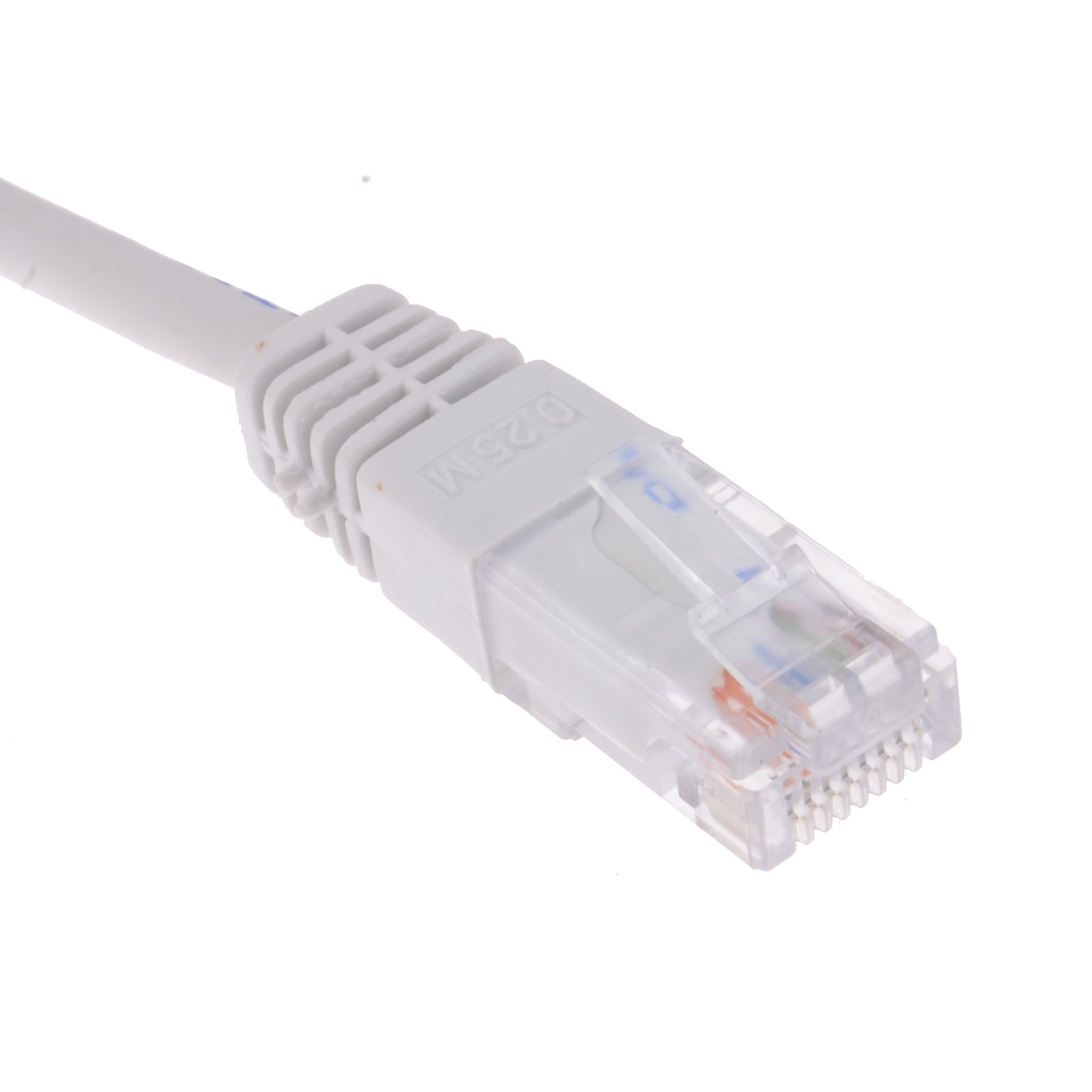 2 Pack CNE538266 Cat5e White Ethernet Patch Cable Snagless Molded Boot 20 Feet