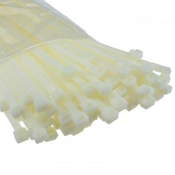 Natural Cable Ties 450mm x 7.5mm Nylon 66 UL Approved [100 Pack]
