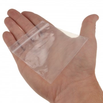 Clear Polythene Plastic Resealable Snapseal Bags  76 x 83mm (100 Pack)