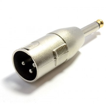XLR Male Plug 3 Pins to 6.35mm Mono Jack Plug Audio Adapter Gold Tip