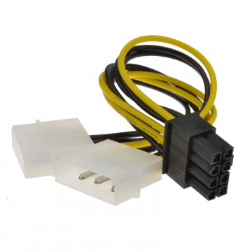 8 Pin PCI Express PCIe Power Cable from Dual 4 Pin Molex LP4 Adapter
