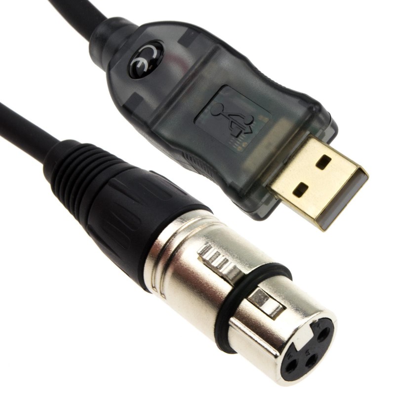 Audio Interface Cable USB TO XLR  PC to Microphone Adapter Lead 3m