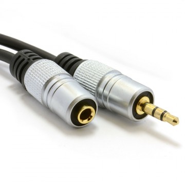 Pro Audio Metal 3.5mm Jack Stereo Headphone Extension Cable Gold 2m