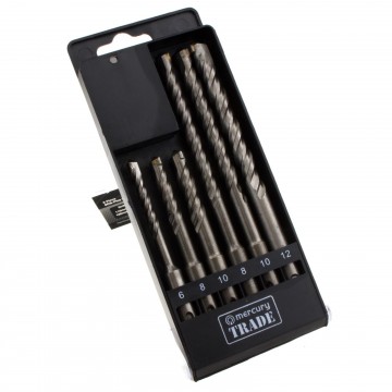 6 Piece SDS Plus Carbon Steel Drill Bit Set for Brick with Case 6/8/10/12mm