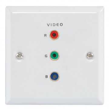 Flush Steel RGB Component Video Steel Wall Face Plate SOLDER White