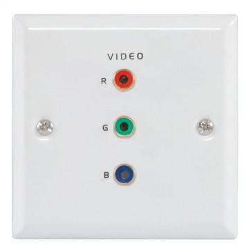 Flush Steel RGB Component Video Steel Wall Face Plate SOLDER White