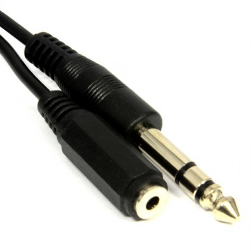 3.5mm Stereo Jack Socket to 6.35mm Stereo Jack Plug 0.5m 50cm