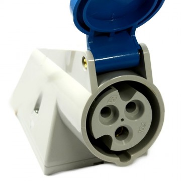 Caravan Site Power Surface Mount SOCKET 240V 16A Blue IP44