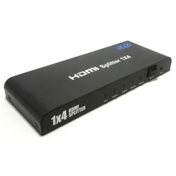HDMI 3D Splitter 4 Way 1 Device to 4 TVs Powered Amplified UK PSU