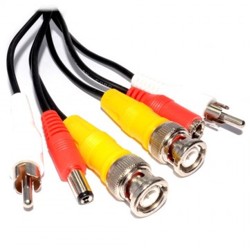 CCTV Lead BNC Video RCA Phono Audio and 2.1mm DC Power Cable  5m