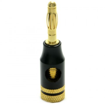 HQ 4mm Banana Plugs for 6mm Speaker Cable Connections Black