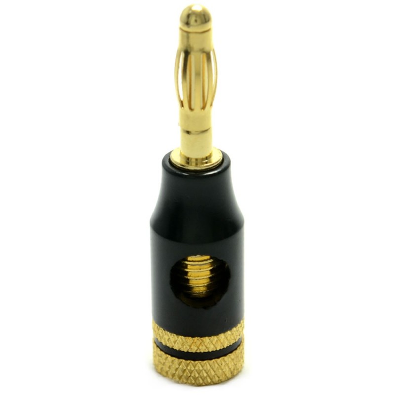 HQ 4mm Banana Plugs for 6mm Speaker Cable Connections Black HQ 4mm Banana Plugs for 6mm Speaker Cable Connections Black