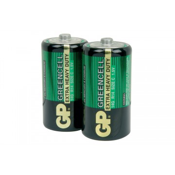 GP Greencell Heavy Duty Zinc Chloride Low Drain C LR14 Battery [2 Pack]