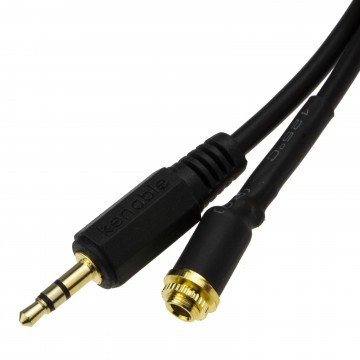 Panel Mount 3.5mm Male to Female Locking Nut Stereo Adapter Cable 1m