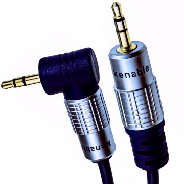 PURE Right Angle 3.5mm Stereo Jack to Jack Cable Gold  5m