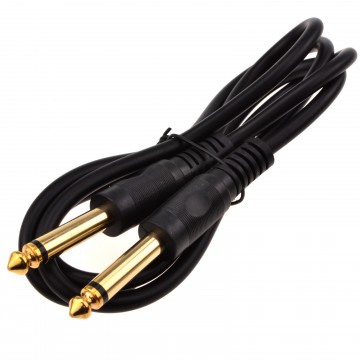 6.35mm 1/4inch Mono Jack Plug Guitar/Instrument/Patch Cable Gold  1m