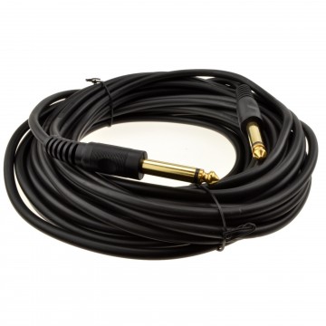 6.35mm 1/4inch Mono Jack Plug Guitar/Instrument/Patch Cable Gold 10m