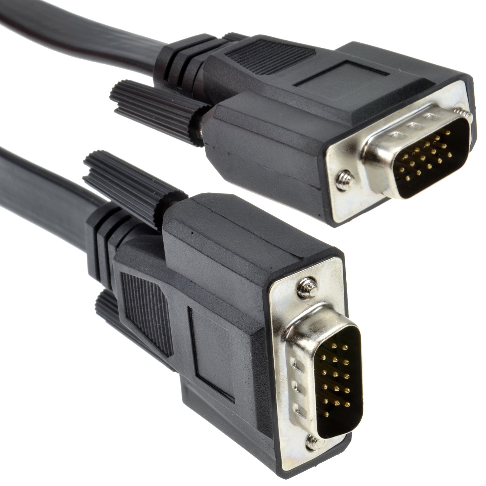 kenable Flat 15 Pin VGA Cable for PC Laptop to Monitor or TV Male t...